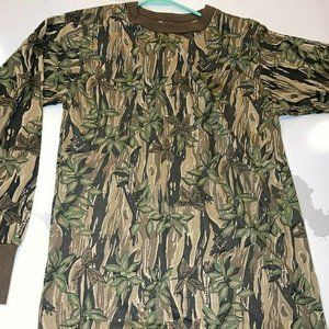szMEDIUM SMOKEY BRANCH CAMOUFLAGE TREEBARK LEAVES LONG SLEEVE SHIRT HUNTING
